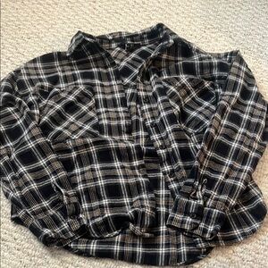 Garage Black and White Plaid Shirt